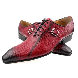 Custom Made Luxury Mens Shoes Wedding Genuine Brock Shoes for Lace Up Men Leather Shoe Sapato Dress Office Shoes Printing Latest