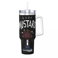 Kendrick Lamar Tumbler Mustard Cold and Hot Water Bottle Keep Heat Stainless Steel Thermal Mug Custom Beach Car Mugs