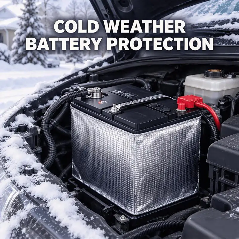 Winter Fireproof Flexible Battery Heat Blanket Thermal Warm Pad for Automotive RV Trailer Boat Marine