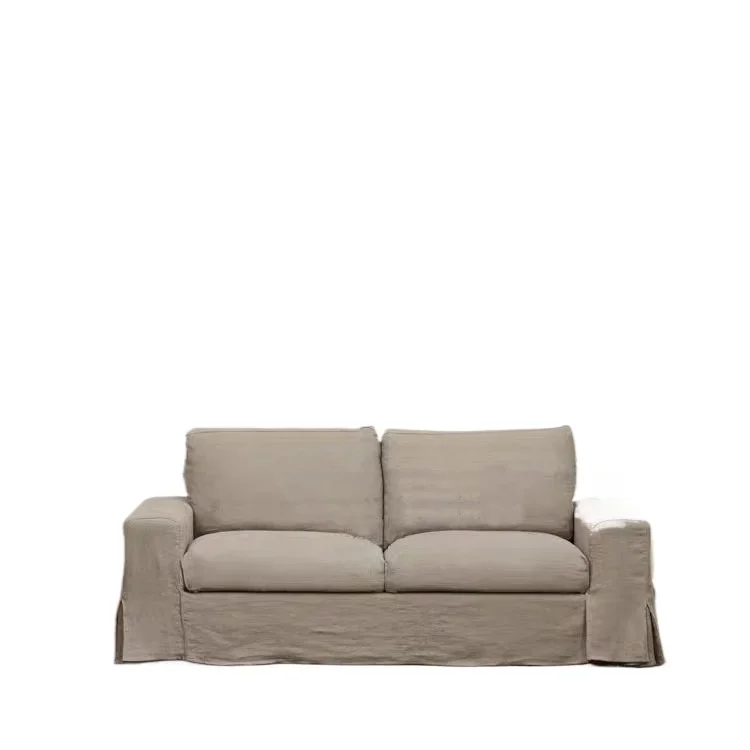 

American skirt linen double triple sofa fully dismantled and washed B & B retro furniture
