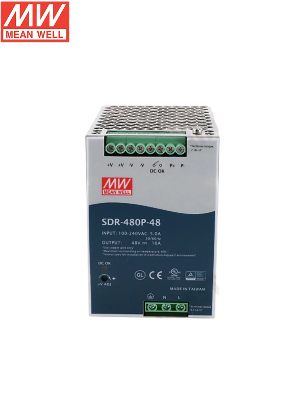 2025 SDR-480P Taiwan Mingwei 24/48V Rail DC Switching Power Supply 480W Active PFC High Efficiency New