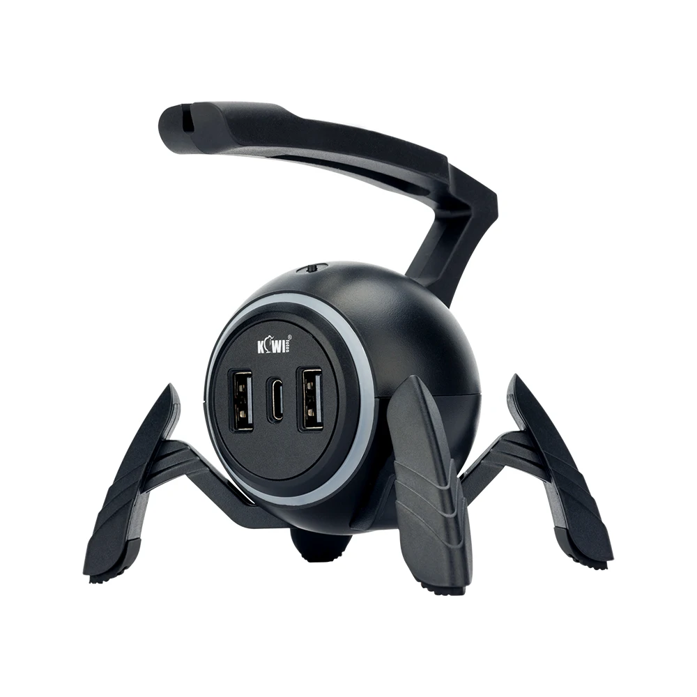 RGB Mouse Cord Holder With Type-C Ports & 2 USB Port Anti-Slip Feet Mouse Cable Holder Mouse Bungee Anti-winding for PC Gaming