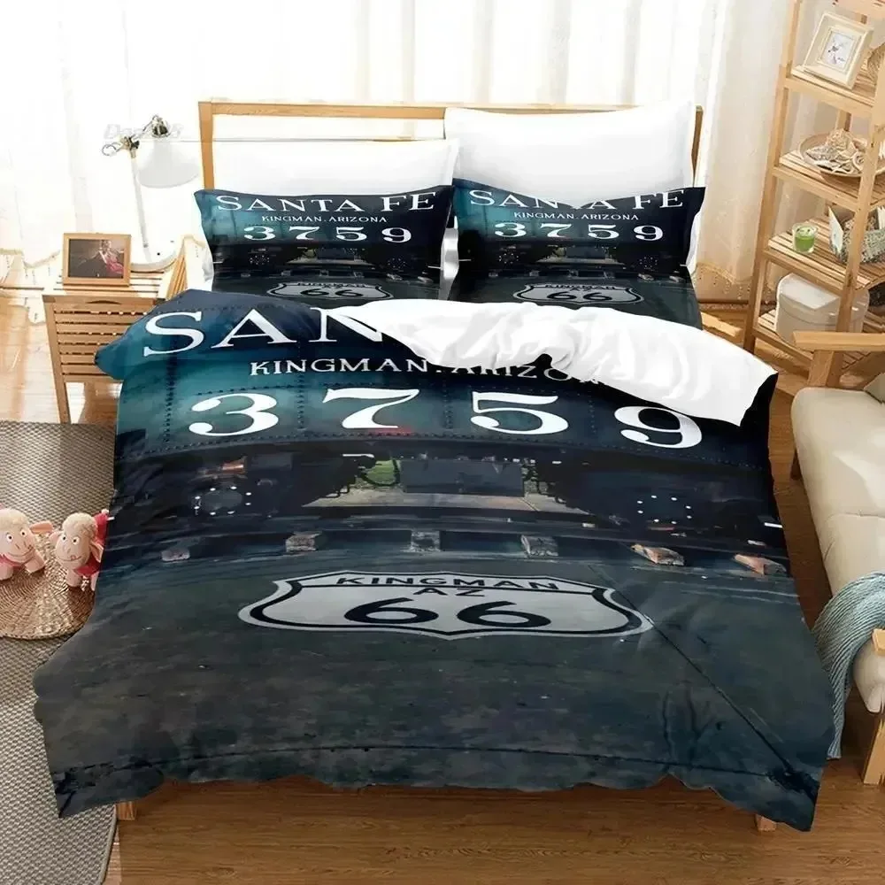 Route 66 Bedding Set For Bedroom Soft Modern Bedspreads Comefortable Kids Duvet Cover Quilt Cover And Pillowcase