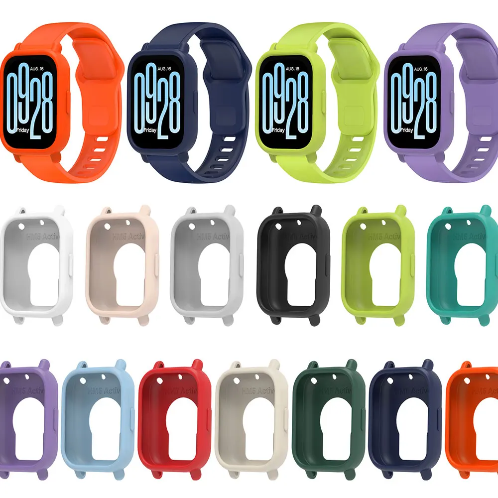 Silicone Watch Protector Case Cover For Redmi Watch 5 Active,Protective Shell Bumper Frame Case For Redmi Watch 5 Lite Accessory