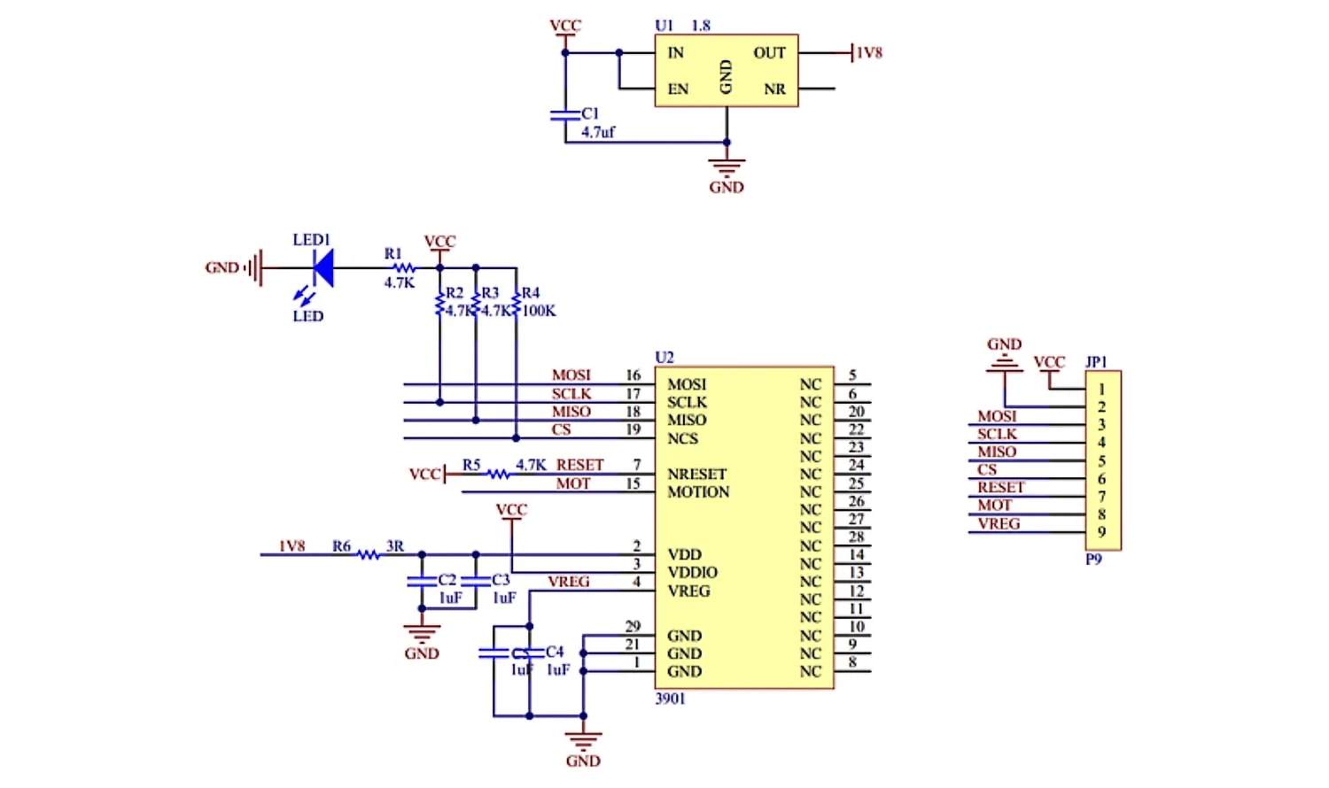 PMW3901 Optischer Flusssensor XY-Translation – Detail 3