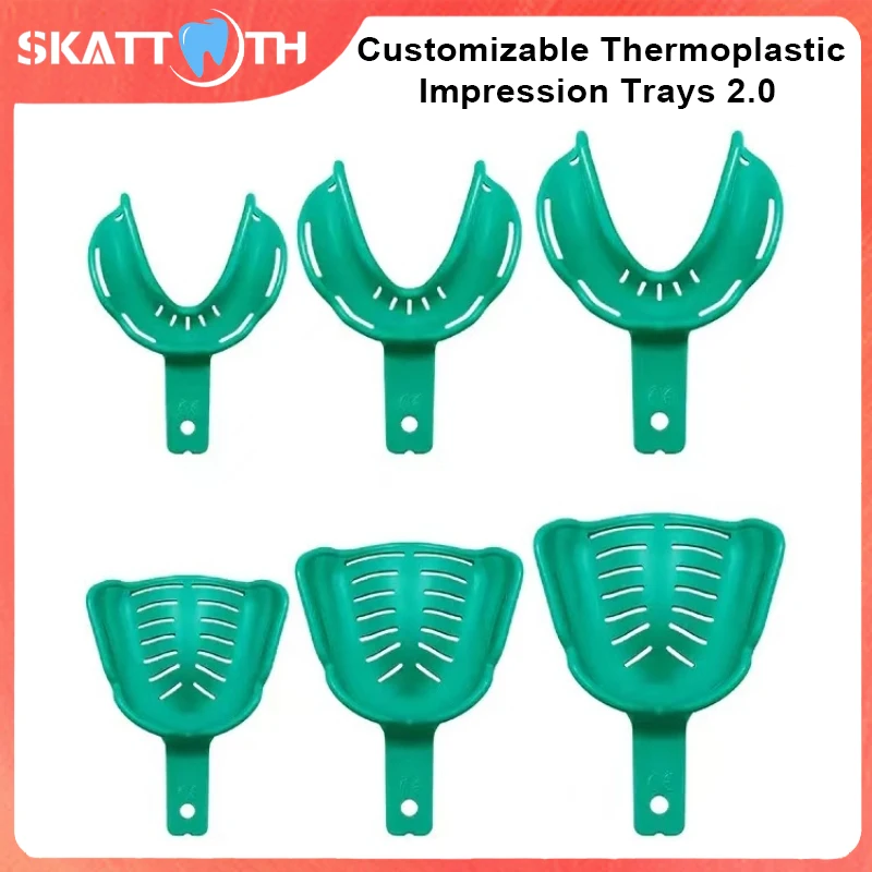 6Pcs/Set Dental Thermoplastic Impression Trays Dental Implant Tray Full Mouth Denture Removable Partial Mold Tray Dentist Tools