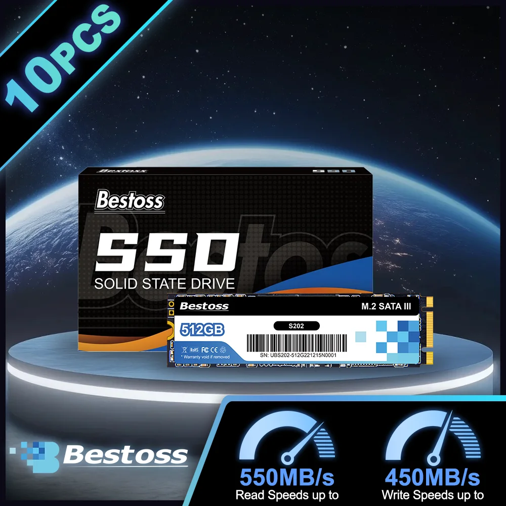 Bestoss SSD M2 Sata 2280 SSD 120 ГБ 128 ГБ 240 ГБ 256 ГБ 480 ГБ 512 ГБ Внутренний твердотельный накопитель X10 шт.