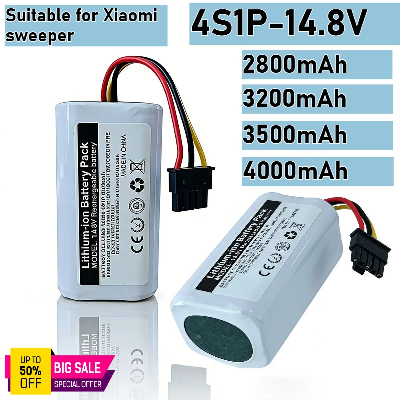 Suitable for Xiaomi sweeper 14.8V-2800mAh/3200mAh/3500/mAh/4000mAh/ 4S1P rechargeable lithium battery