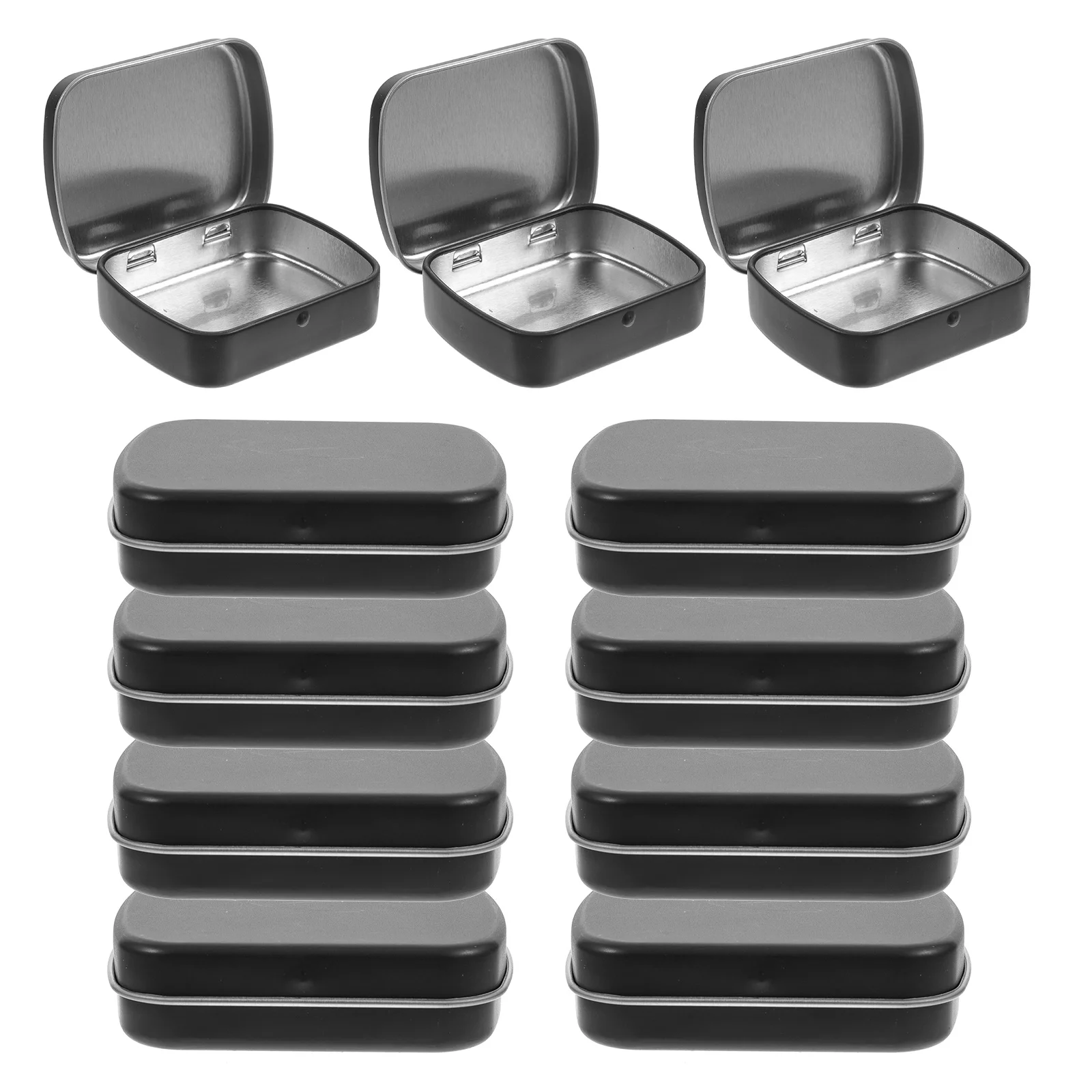 10pcs Portable Mini Tin Box 8.5X6X2.5Cm Compact Storage Case For Jewelry Beads Candy Travel Organizer Wedding Party Favor Treat