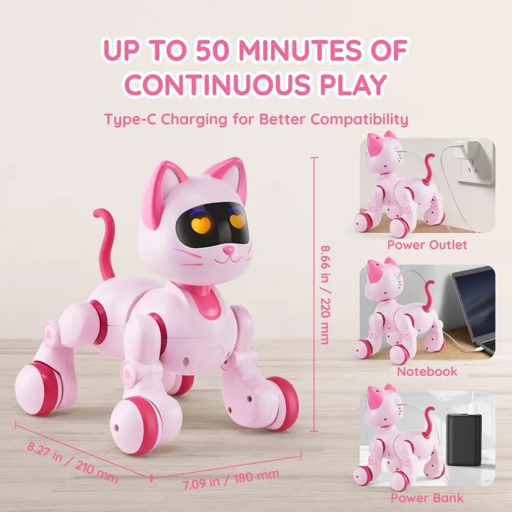 RC Robot Cat Toy for kid Talking Dancing Touch telecomando programmabile