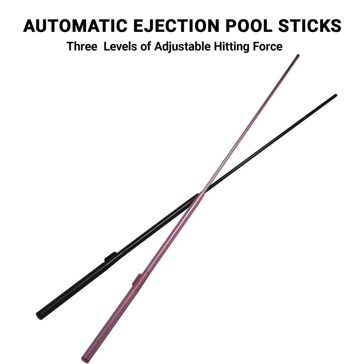 63" Pool-Queue mit automatischer Auswurf, 3 einstellbare Stromeinstellungen, federbelasteter Billard-Queue, 2-teiliger Pool-Stick für Spieler, Geschenk