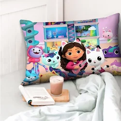 Gabby Dollhouse Plush Cushion Cover Pillowcase Decoration Rectangle Anime Pillowslip Cover Car for Bed Room Decor Birthday Gift