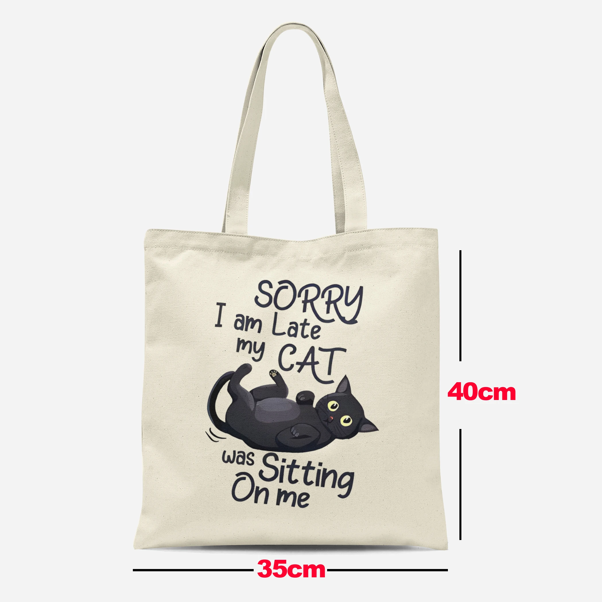 Borsa casual da donna in tela carina troublemaker gatto moda modello estetico stampato borsa da vela Hozier