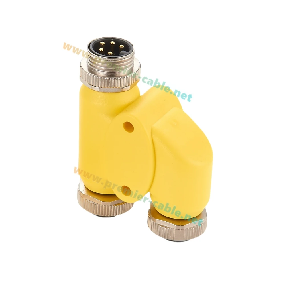 3 Way Mini-fast 7/8" 5 Poles Male to Female Y Splitter IP67 Mini change Field Wireable Connector Power Distribution Adapter