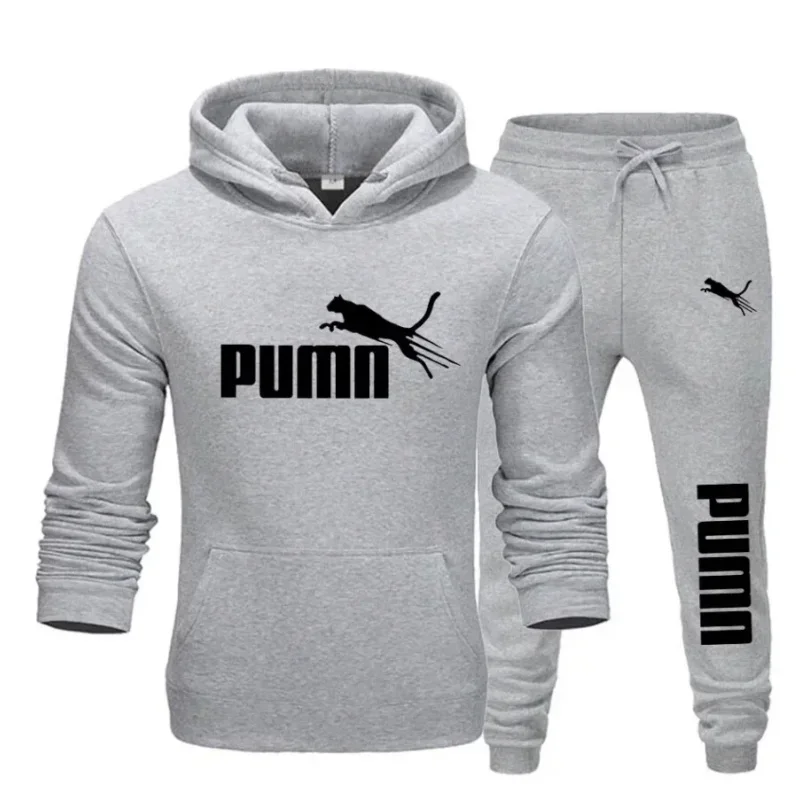 

New Men's Two-piece Outdoor Sports Outfit Including a Long-sleeved Sports Shirt and Casual Pants Two Piece Set Loose Hoodies Set