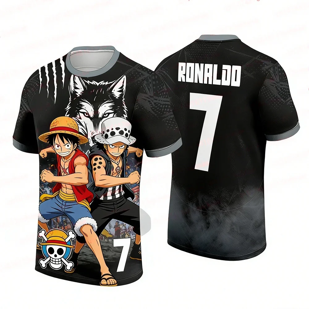 Bandai Summer Hot Selling Football Jerseys, Casual Sports, Outdoor Fashion Short Sleeves Anime Fan Clothing Tops Family Matching