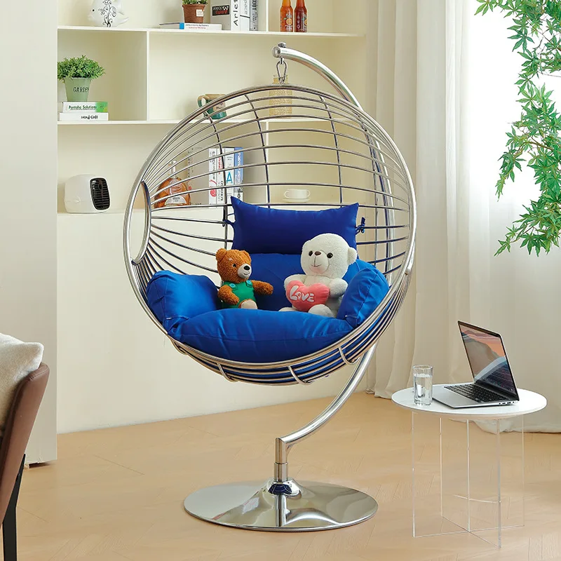 Floor-to-ceiling swing, open-air balcony, wrought iron hanging basket, cradle, leisure scenic spot, bird's nest hanging chair