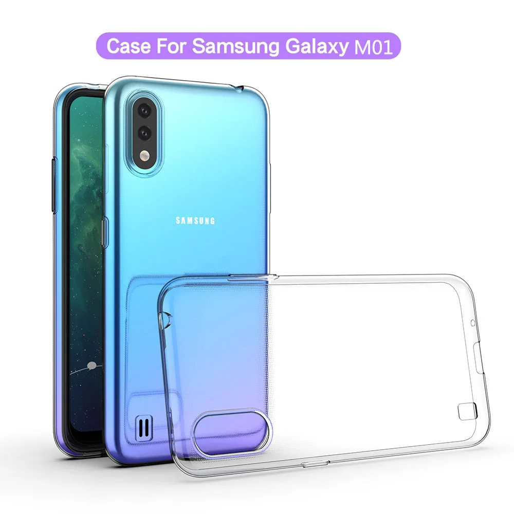 Clear Case for Samsung Galaxy M01 Transparent Soft silicone TPU Phone Case For Samsung M01 Cover M 01 Clear Case