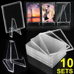 Transparent Hard Acrylic Case Clear Cards Brick Sleeves For Game Kpop Idol Photo Card Protective Case Frame Display Stand Kits