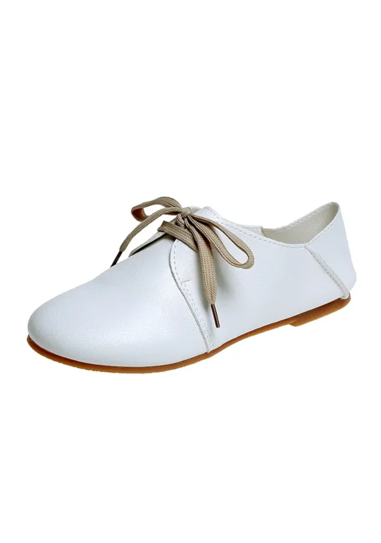 Women Cute Light Weight High Quality Lace Up Shoes Zapatos De Mujer Lady Casual White Hotel Work & Office Flat Shoes A149