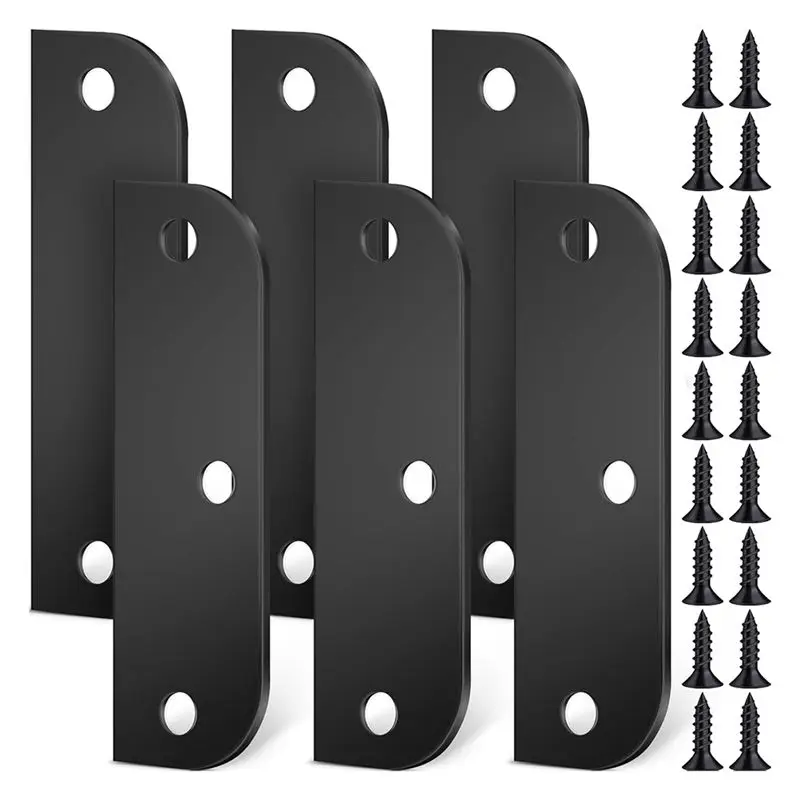 

A21Q -6 Pcs Hinge Filler Plates 3.5 Inch With 5/8 Inch Door Edge Filler Plates Door Hinge Shims Gate Hole Cover