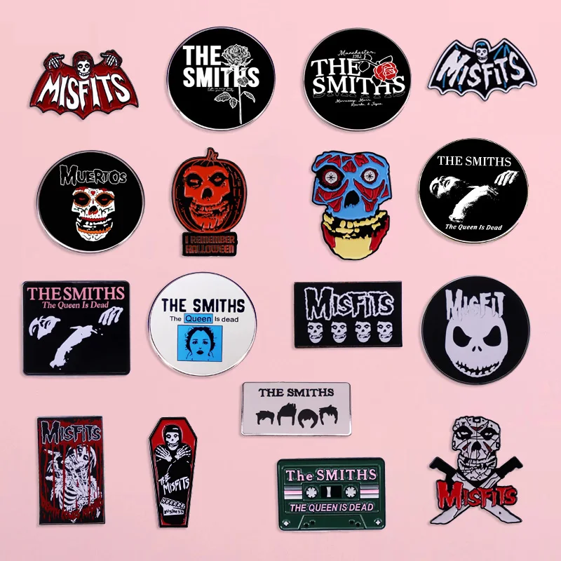 Classic The Misfits Rock Band Enamel Pin 80s Music Album Brooch Metal Badge Fan Collection Jewelry Gift Accessories Wholesale