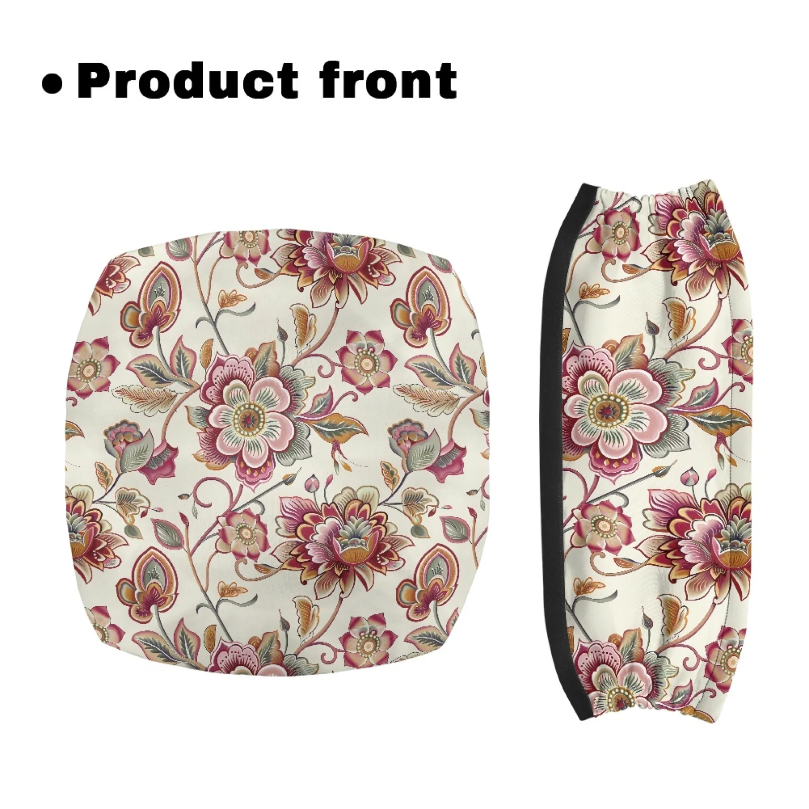 Coloranimal Flowers 2 Pieces Set Seat & Back Covers Quick Installation Rollator Walker Seat Covers for Seniors