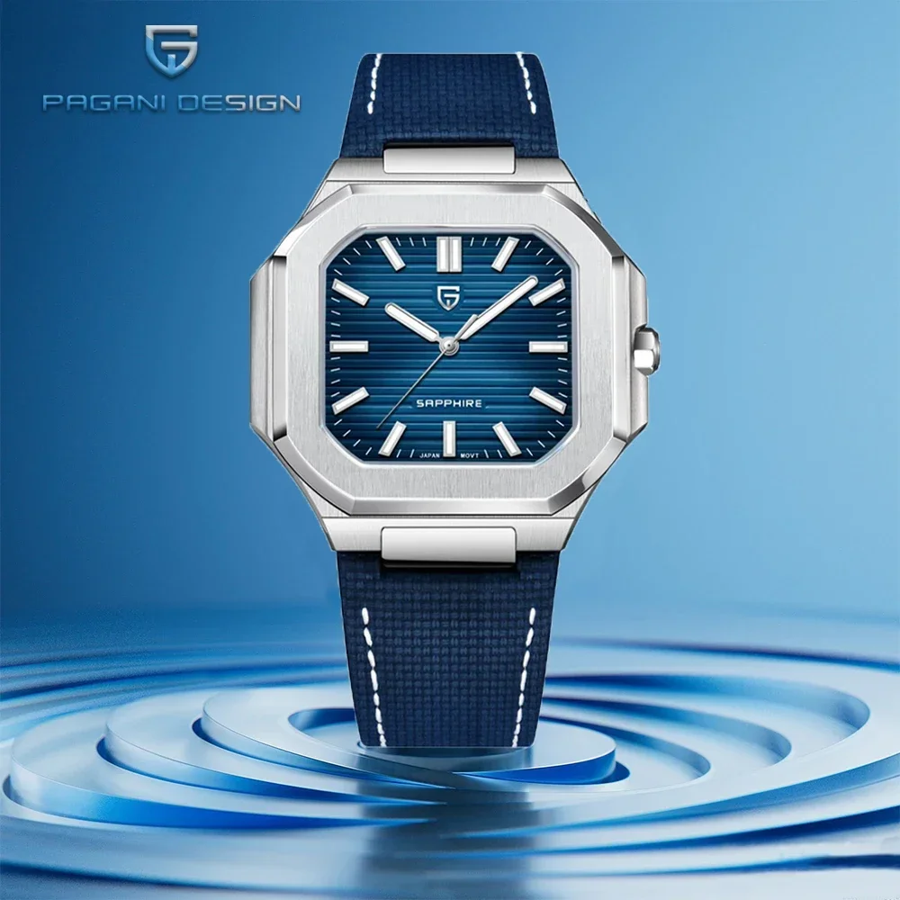 PAGANI DESIGN 37 مللي متر ساحة الرجال ساعات كوارتز فاخرة الياقوت الزجاج AR المغلفة الأعمال ساعة VH31 مضيئة ساعة للرجال 2025 جديد