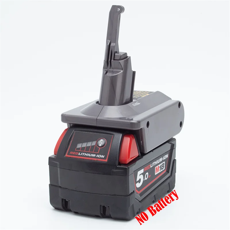 Battery Adapter Converter for Milwaukee 18V/20VMAX Li-Ion Tools to Dyson V8 Series Power Tool Accessories (NO Battery)