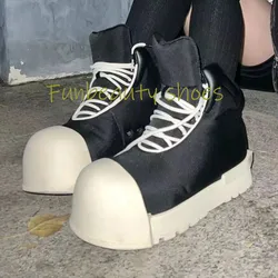 2024 Unisex Thick Soled Chunky Heel Shoes High Top Round Toe Bread Shoes Versatile Sports Big Toe Shoes Fashion Quirky Shoes