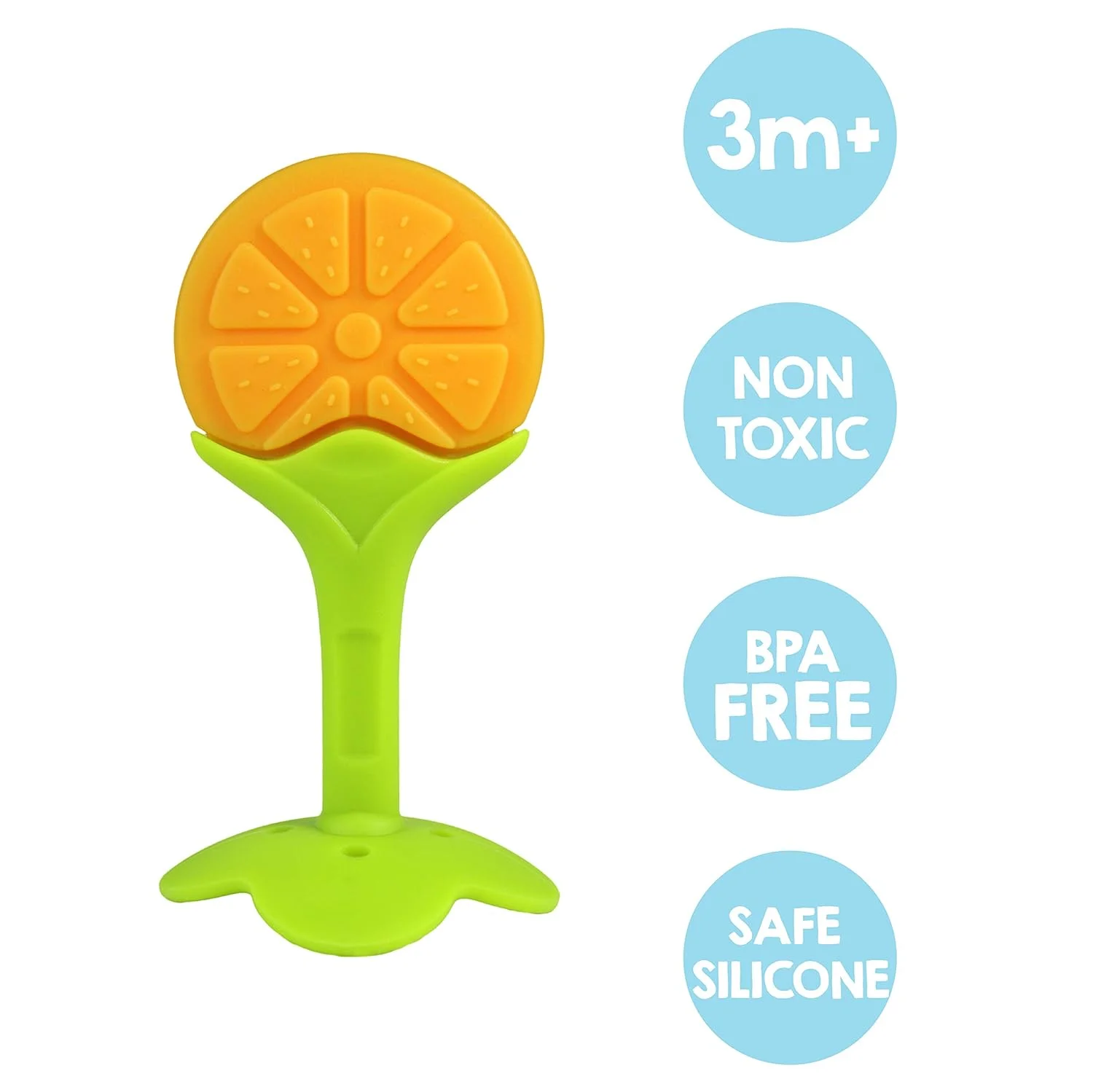 3-18 months old baby fruit shaped gum stick, a grinding toy for teeters, relieving discomfort during teething, BPA free