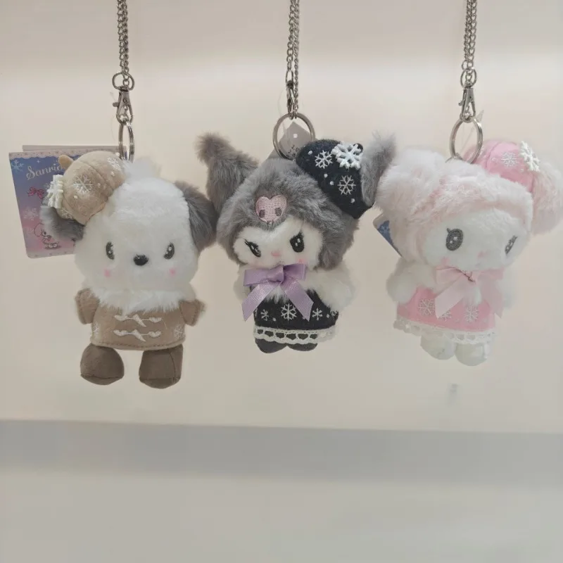 Baskenmütze Kuromi My Melody Cinnamoroll Sitzendes Plüschtier Schlüsselanhänger Weiche Stoffpuppe