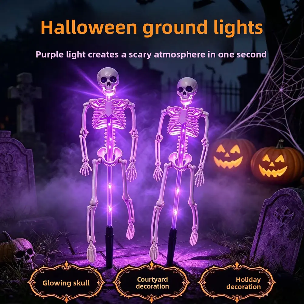 Halloween Solar Skeleton Yard Stake LED Illuminated Spookys Atmosphere Floor Light Garden Decoration Grave Lawn Festival Party - view 6