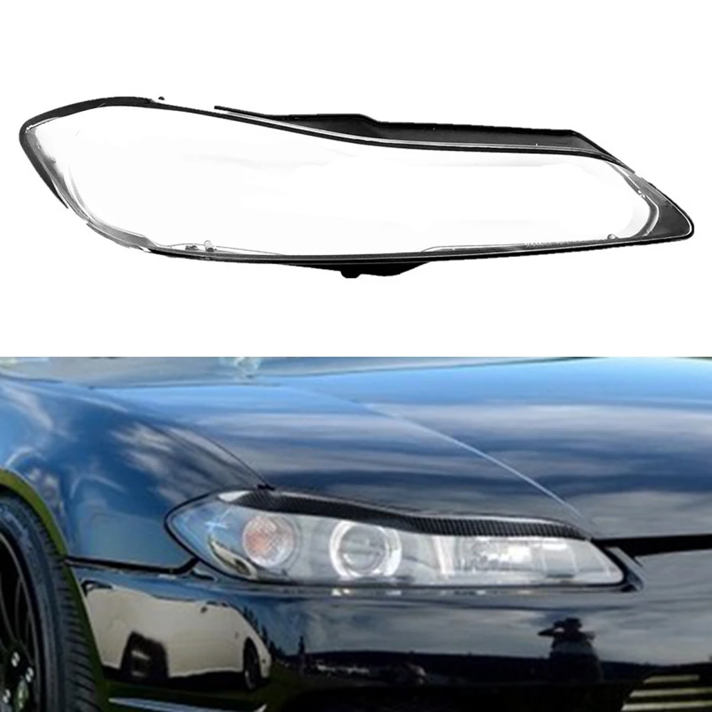 

Front Car Headlamp Auto Light Case Transparent Lampshade Lamp Shell Headlight Lens Glass Cover For Nissan Silvia S15 1999 2000