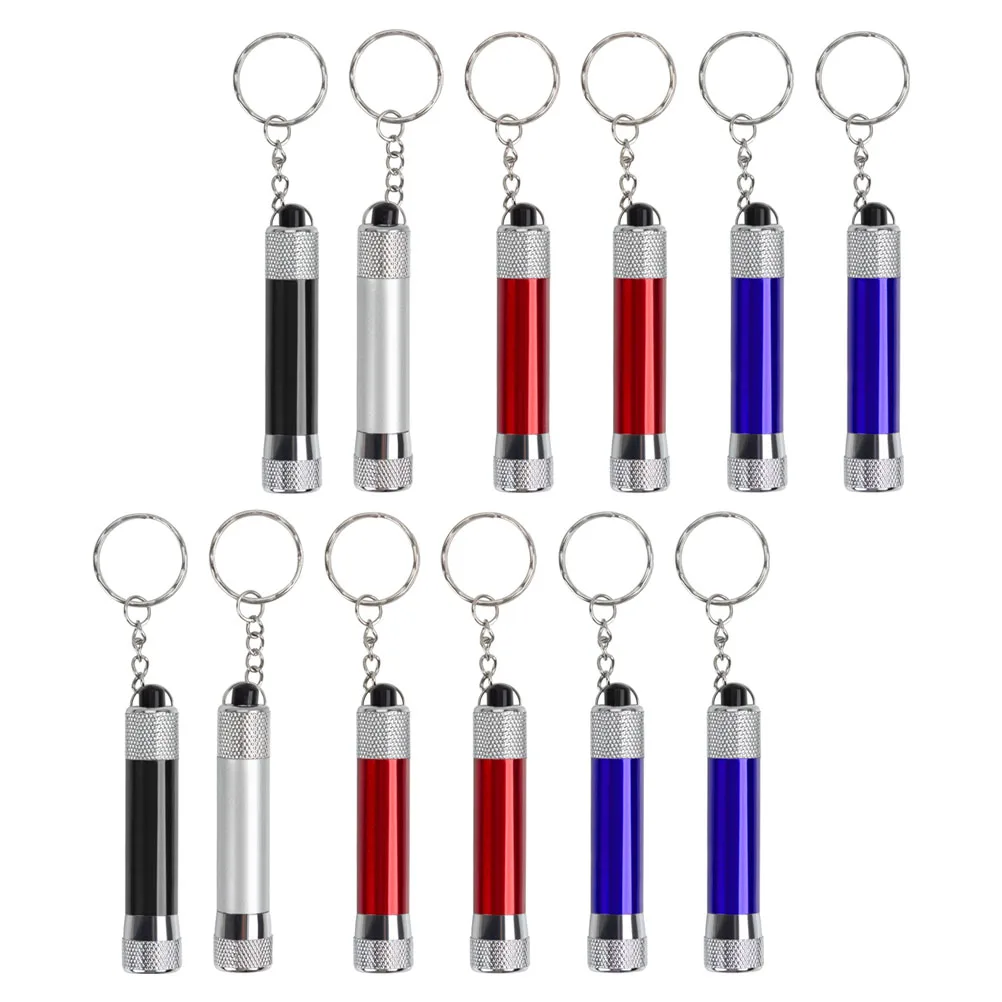 

12 Pcs Flashlight Keychain Gift Mini Keychains Led Handheld Portable Outdoor Aluminum Alloy Flashlights Lightweight