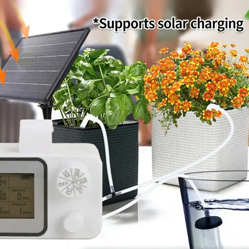 

Автоматическое поливочное устройство, управляемое солнцем, с ЖК-экраном и программируемой функцией для использования в помещении