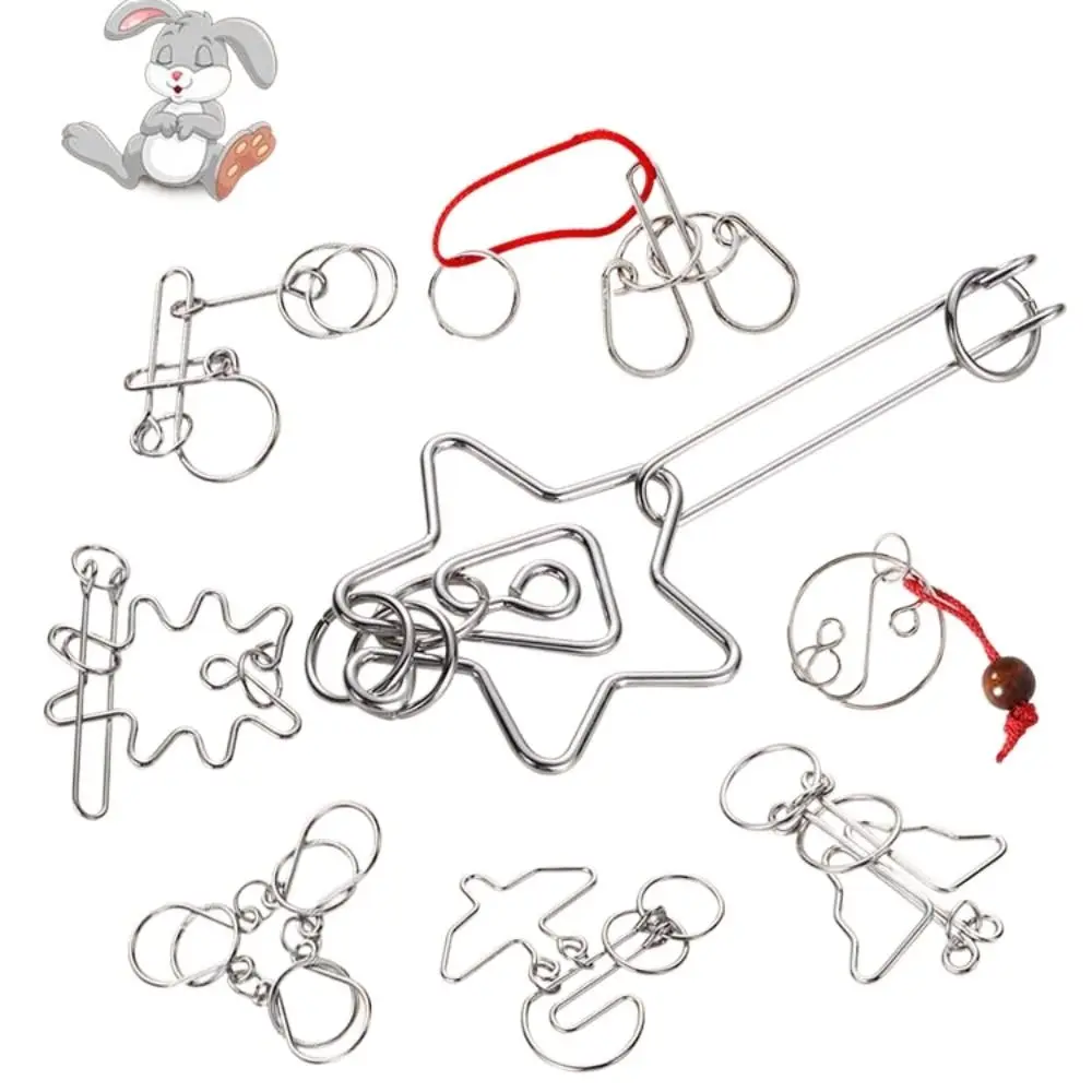 Jogos de cérebro 3d quebra-cabeça fio jogos de cognição jogos interativos quebra-cabeças 3d metal quebra-cabeça brinquedos de desenvolvimento