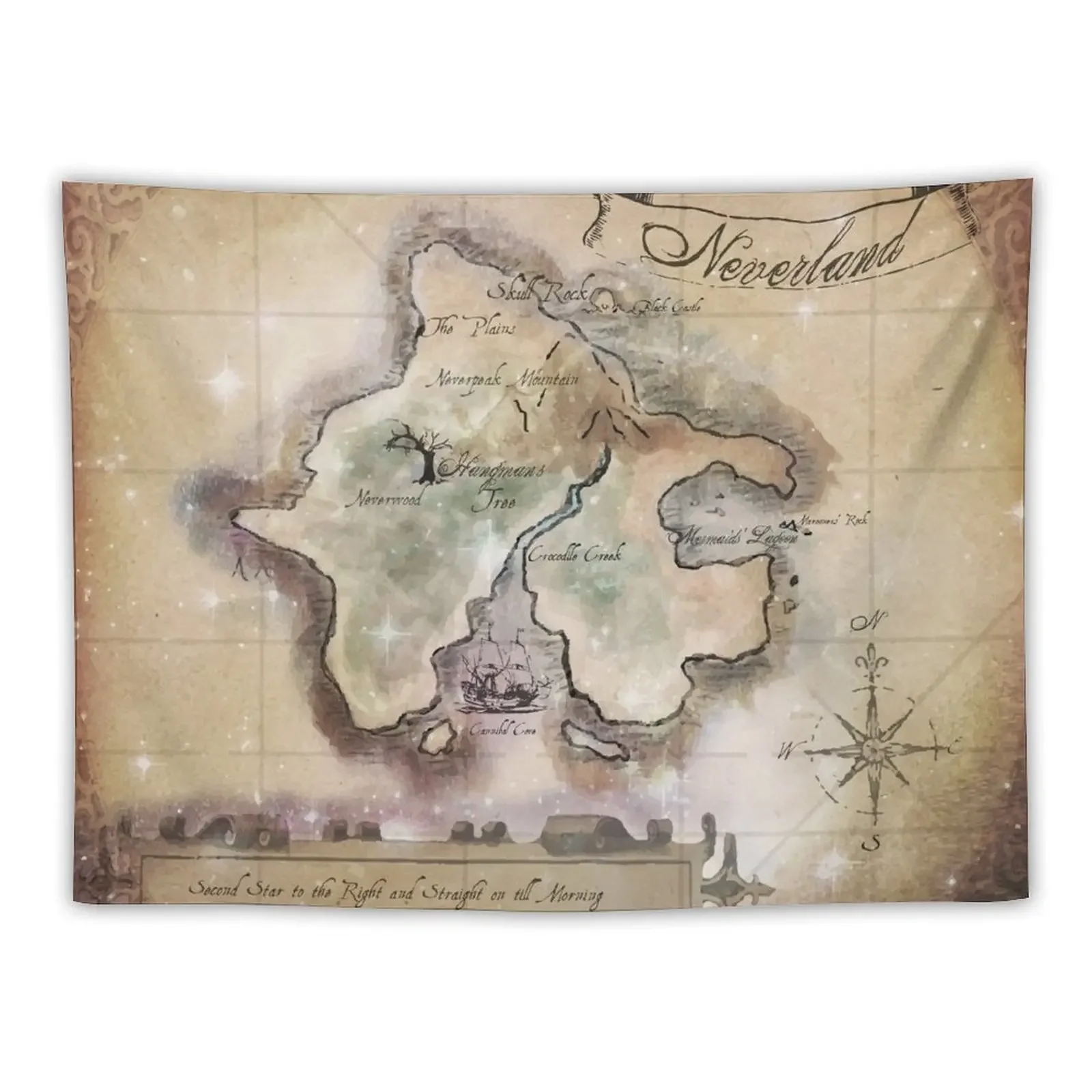 

Classic Neverland Map Blanket King Size Tapestry House Decorations Decorative Paintings Tapestry