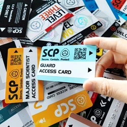 one set 6pcs SCP GUARD,scp secret foundation keycards Special Logo Cosplay Access Grade Card vi-19