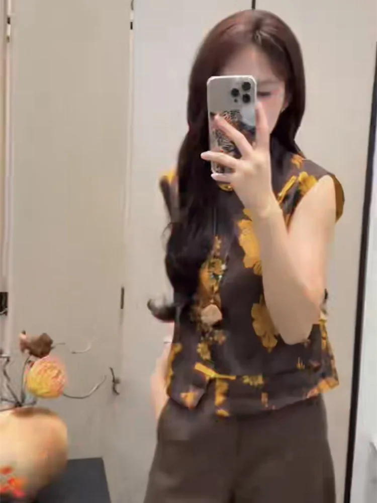 

Новый китайский женский модный топ с принтом, круглый дизайн Ne irt, индивидуальный шарм, модный маленький утюг на осень