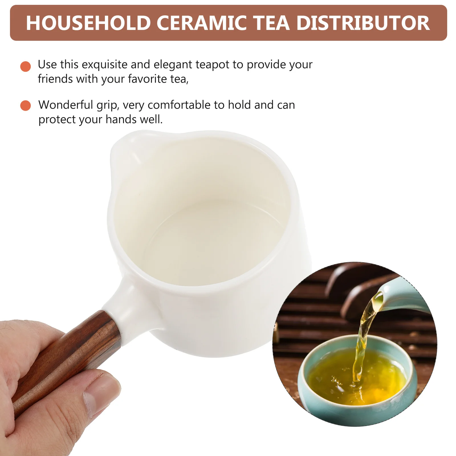 

Porcelain Tea Dispenser Long Handle Side Handle Heat Resistant Teapot Home Drinkware Office Tea Fair Cup Porcelain Teapot