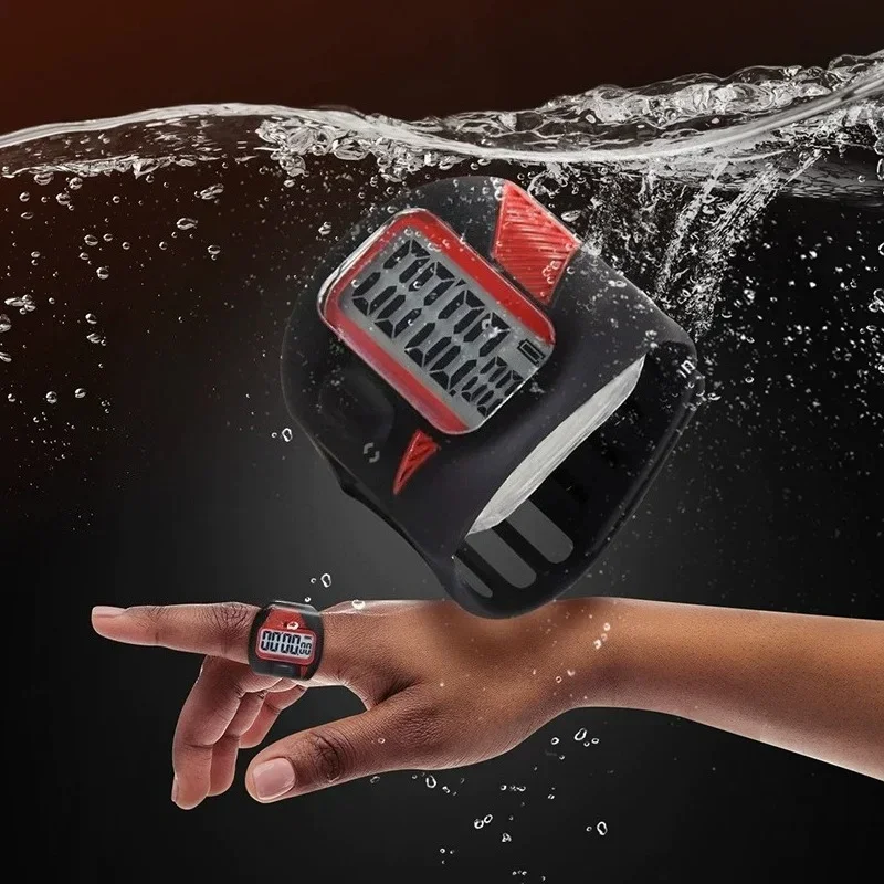 Waterproof Fingertip Stopwatch Ring One‑hand Sports Timer for Diving Training Coaching Application