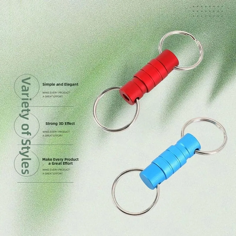 Double Headed Quick Release Keychain 360° Rotation Aluminum Alloy Clip Pull Apart Buckle Quick Pull Design Retractable Keys Fob