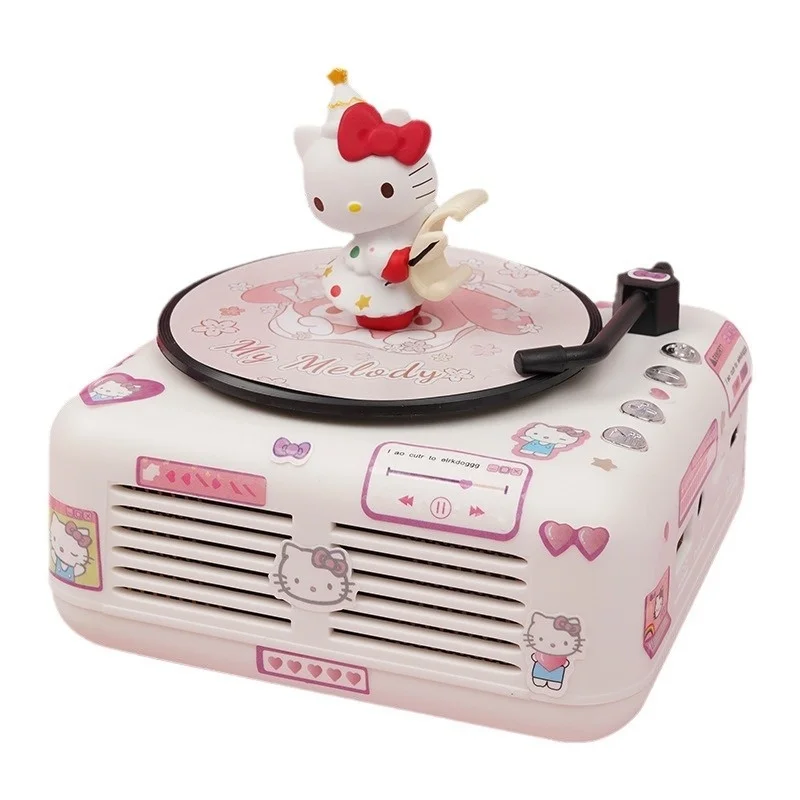 Hello Kitty Record Player Bluetooth Speaker Cute Small Hello Kitty Speaker Birthday Gift Boys And Girls Give To Good Friends