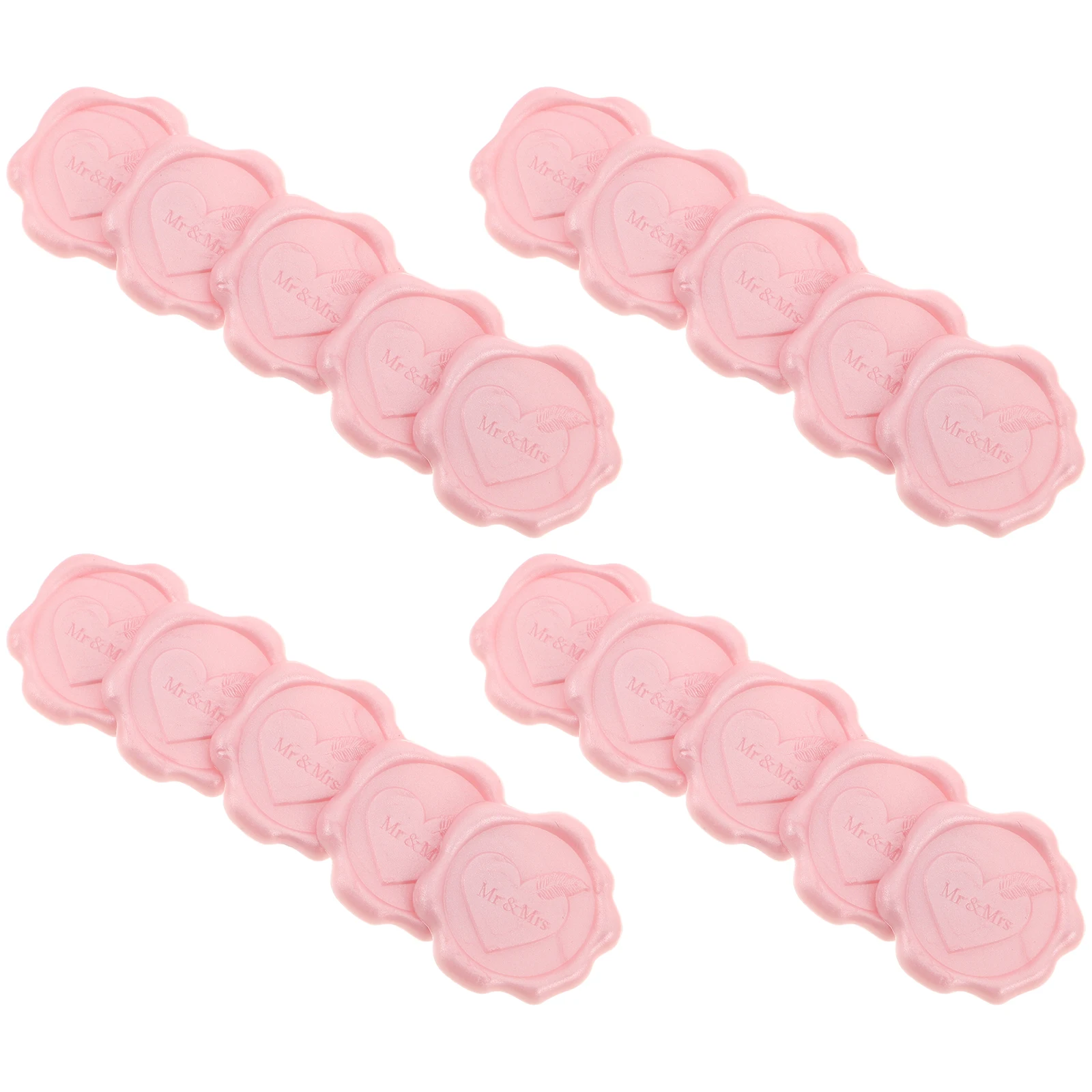 

50 Pcs Wedding Hot Paint Wax Heart Pattern Envelope Stickers Wrapping Invitation Seals