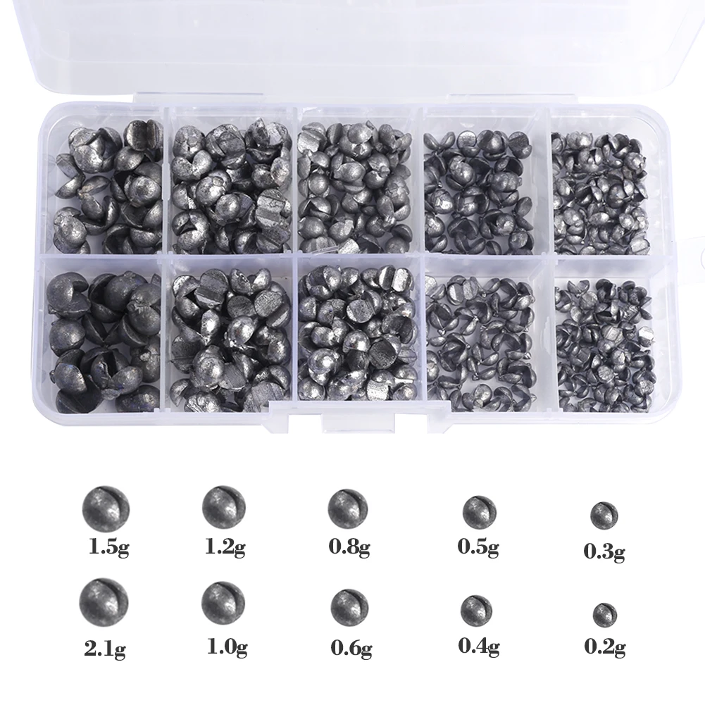 353pcs Split Shot Fishing Weights Kit Mixed Fishing Weights Sinkers Round Plumb Bob Sinkers Open Bite Auxiliary Fishing Tackle