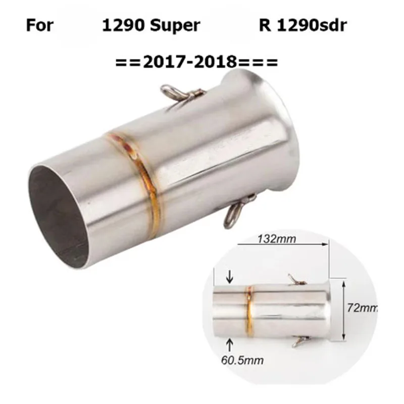 For Super R GT 1290 Motorcycle Exhaust Pipe Middle Link Pipe Muffler R 2017-2018 1290sdr Middle Connector 60.5mm 72mm Adapter
