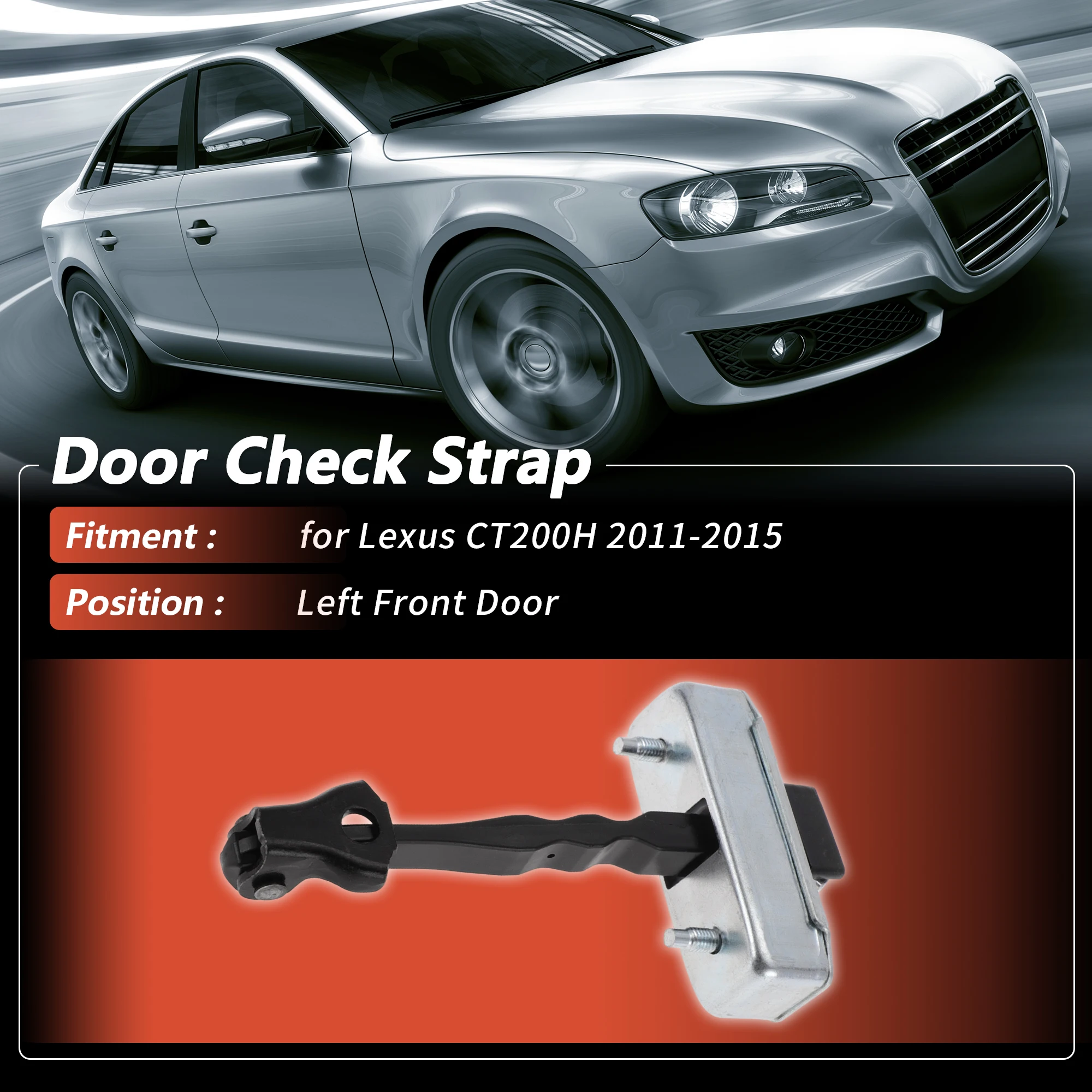 UXCELL No.6862076010 Left Front Door Door Check Strap for Lexus CT200H 2011-2015 1 pcs