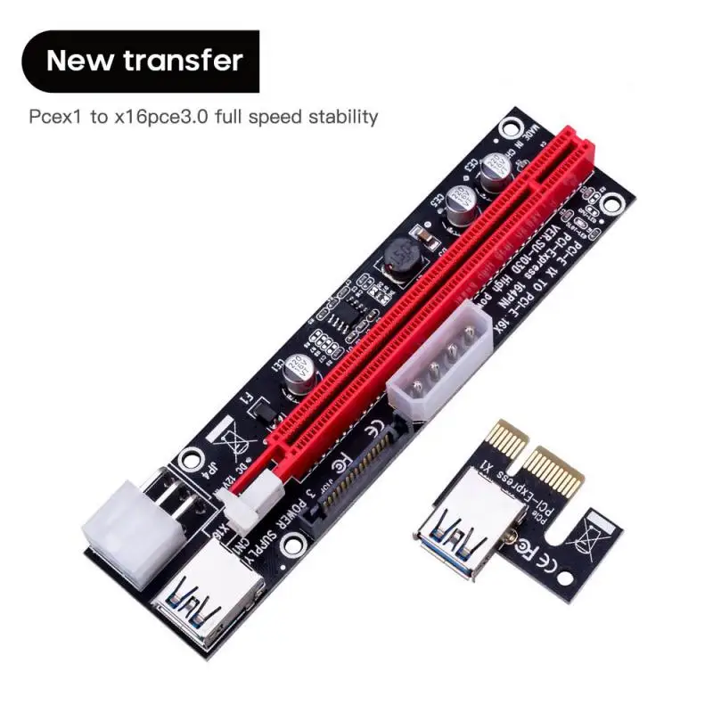 VER009S PCI-E Riser Card 009S PCIE 1X To 16X Extender 6Pin Power 60cm USB 3.0 Cable For Graphics Card PCI-E GPU Extender
