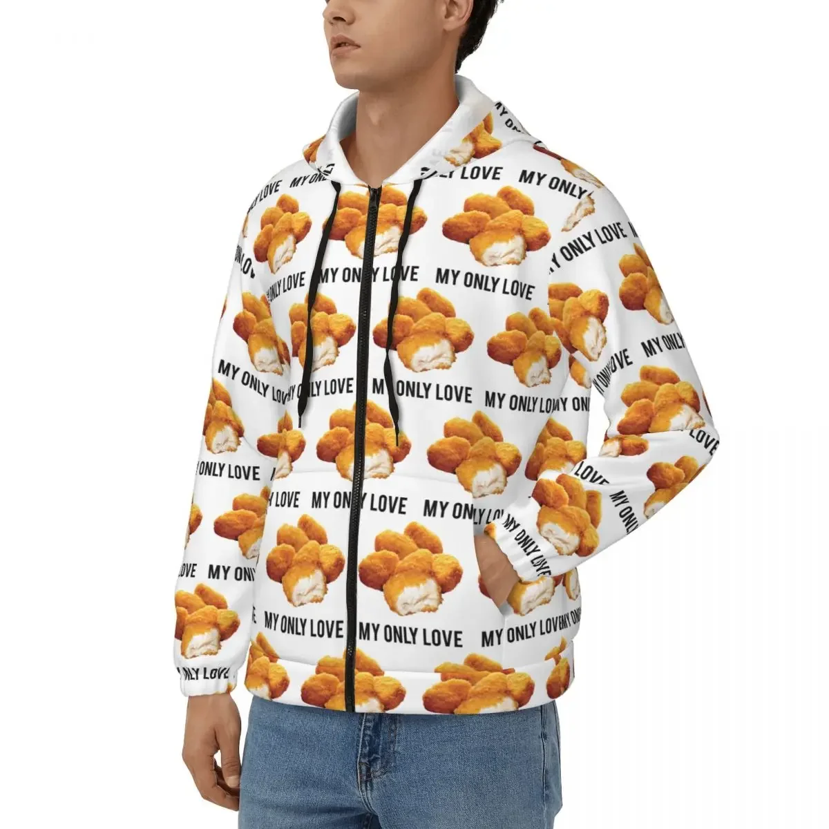 شذرات الدجاج بلدي الوحيد الحب قلنسوة بسحاب Harajuku البلوز الخريف الشتاء الرجال النساء البلوز كم طويل بلايز